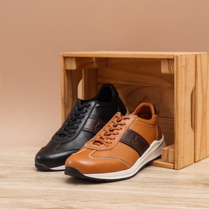 Sepatu Sneaker Kulit Pria Yoesani Shoes Az 214 (free azanisocks)