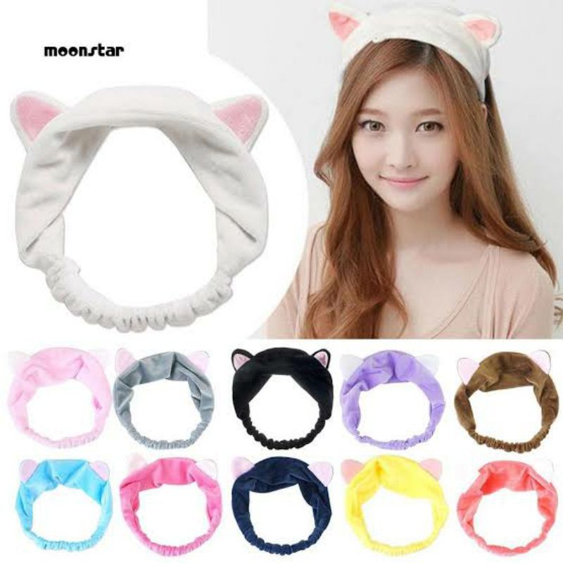 BANDANA BANDO TELINGA KUCING HEADBAND MANDI FACIAL LUCU