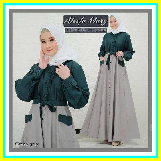 Gamis Maxi Chiga / Gamis Dewasa Dan Remaja / Gamis Kondangan Full Brukat Depan Belakang Bagian Dada 