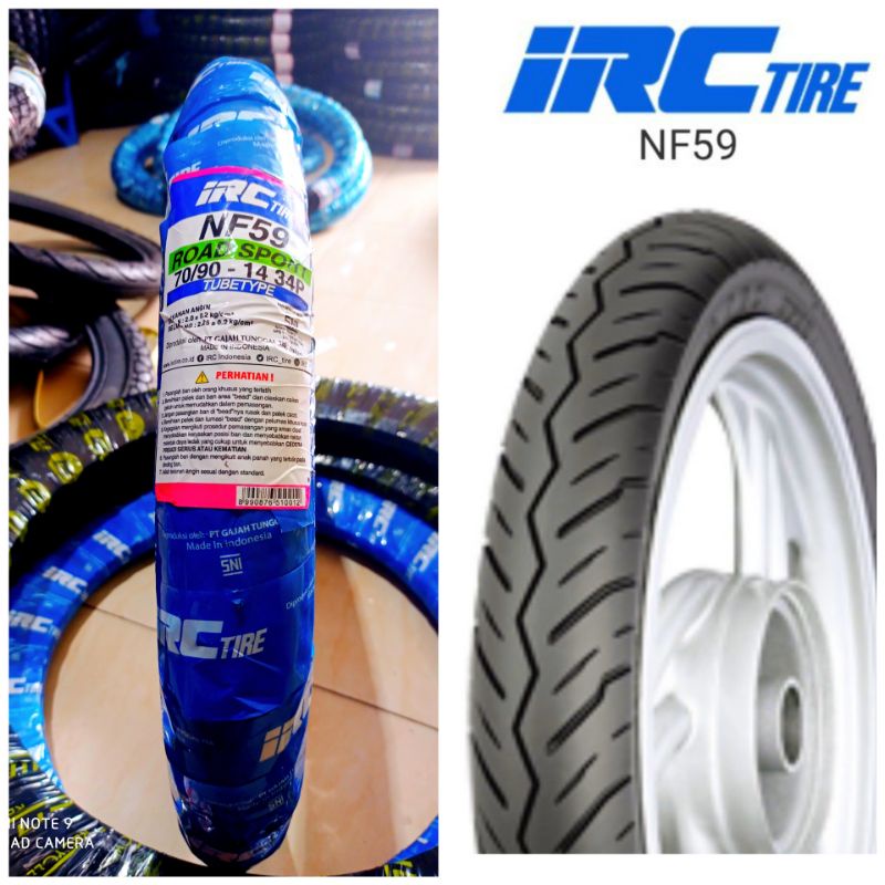 ban motor matic irc nf59 70/90-14 tubetype ban mio spin nex xeon fino ban metic ban ring 14 ban luar