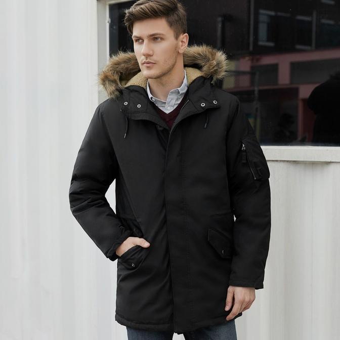 Jaket Old Navy Goose Down Hooded Parka Jacket Black Original Winter - L