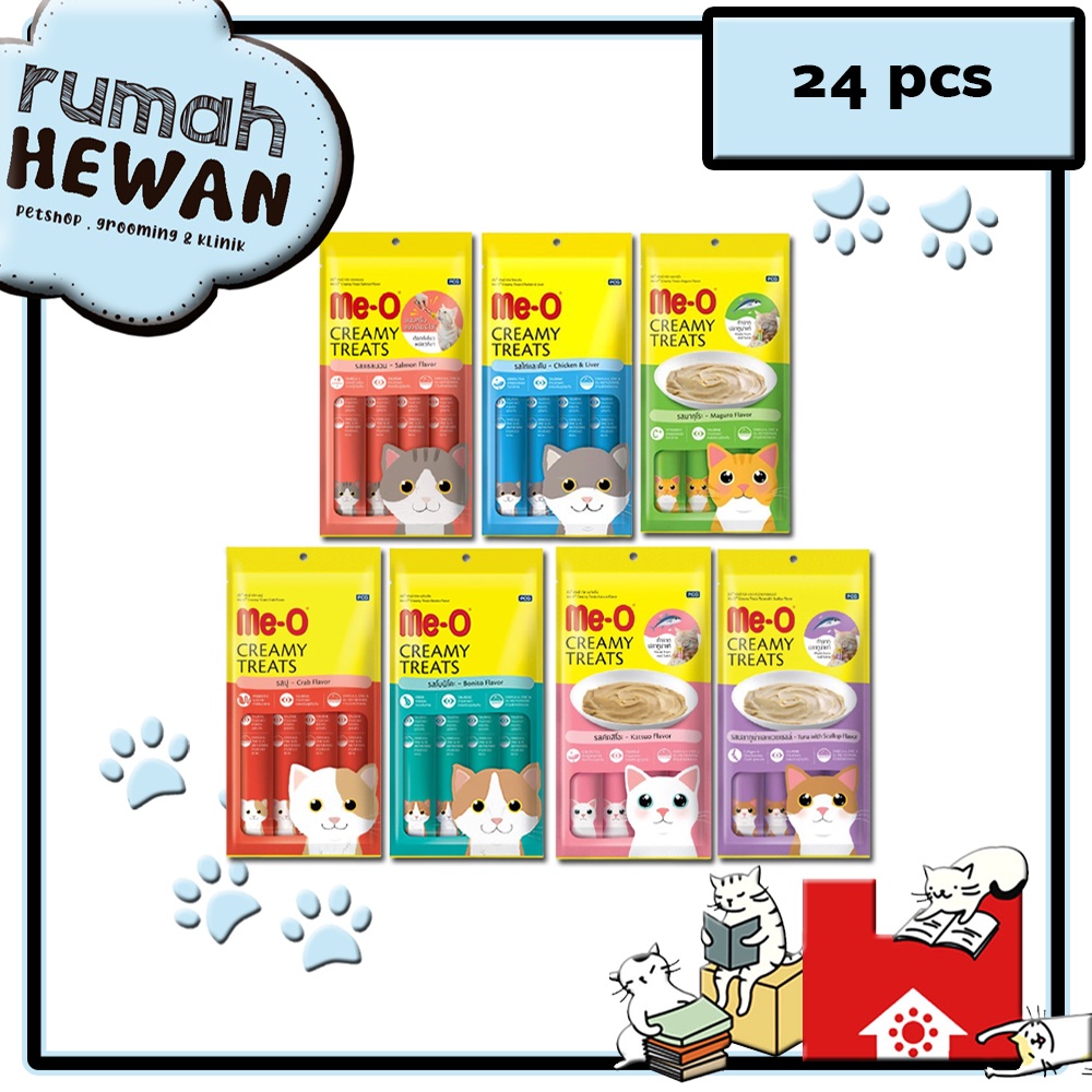 GROSIR Snack Kucing Meo Creamy Treats 60 gr 1 Dus Isi 24 All Variant