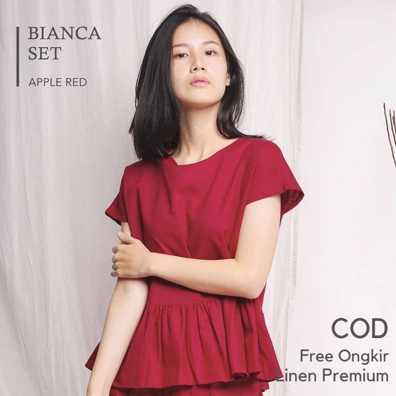 Bianca Linen Setelan Celana Wanita / Casual setelan wanita