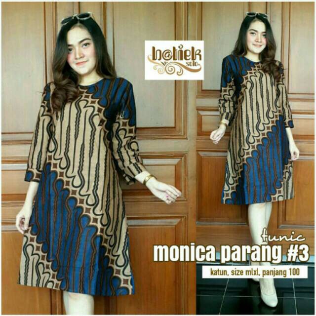 Tunik Monica Parang Warna #3 SGH 163 Batik Kantor Seragam Pesta Midi Muslim Kantor Sogan Batik