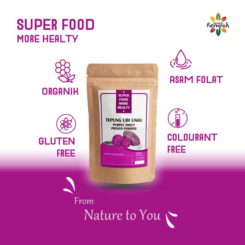 

❤️ Tepung Ubi Ungu Organik 250 gram HALAL | Semesta Rempah [Gluten Free]