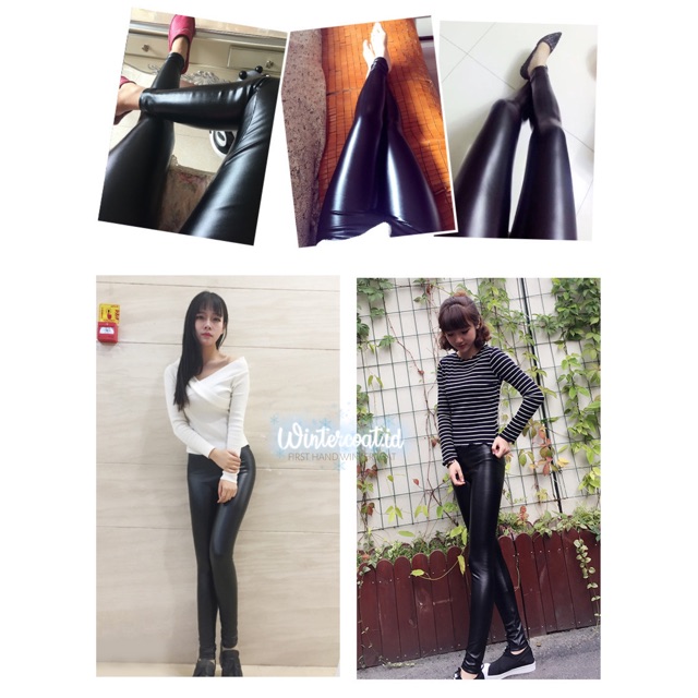 READY INDONESIA Celana legging kulit wanita musim dingin leather pants women cewek inner fur winter