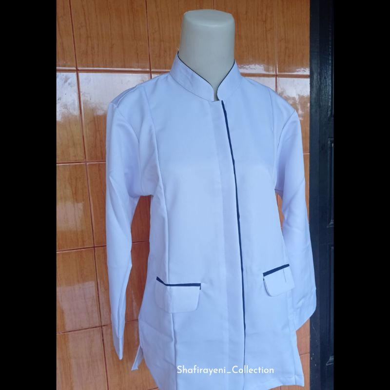 Baju Dinas Putih List Navy Wanita / Baju ASN Wanita