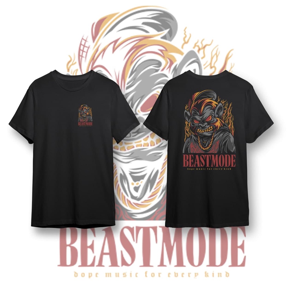 RK - Kaos Pria BEASTMODE Baju Kaos Distro Kaos Gambar Printing Kaos Pria