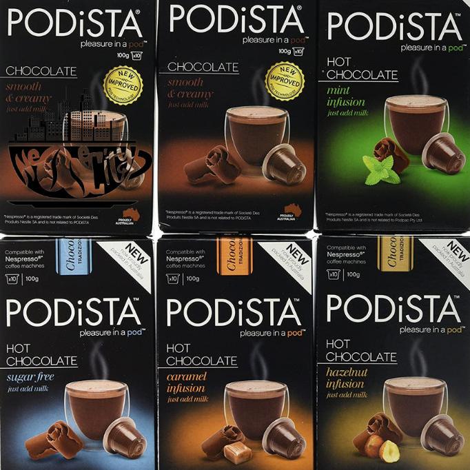 

Nespresso Chocolate & Coffee Capsule Collection By Podista (Isi 10) Hot