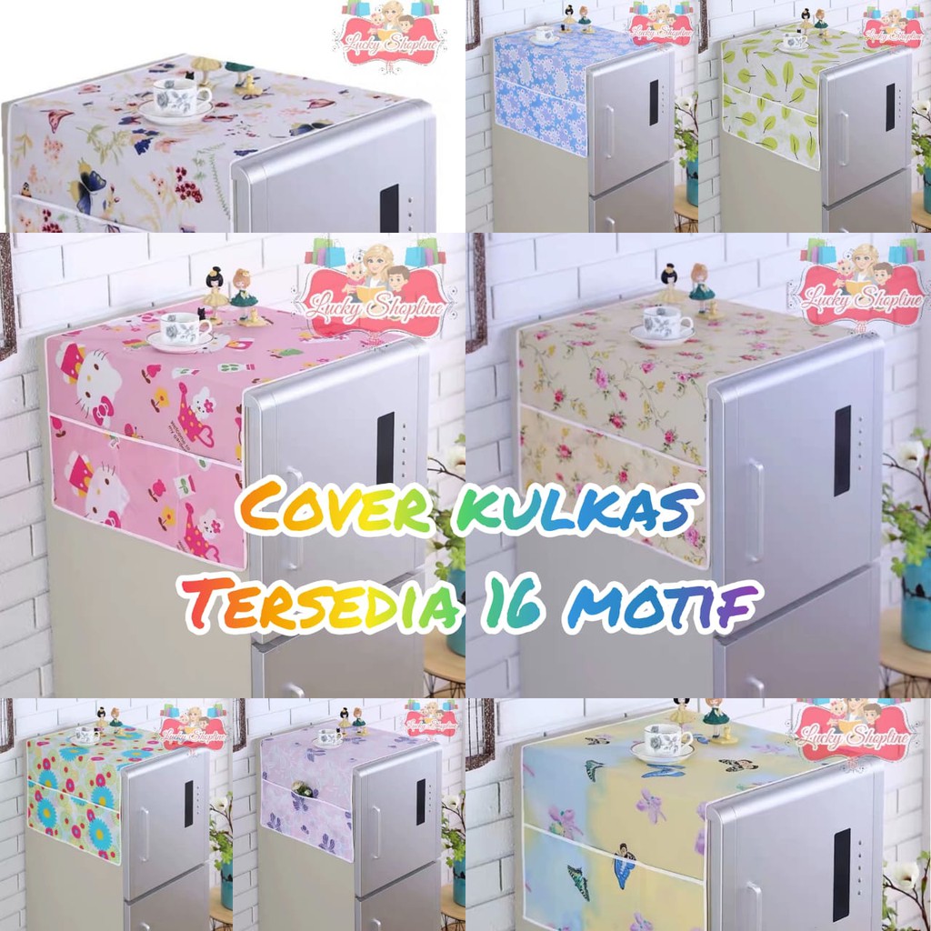 [BIG SALE] Cover Penutup Kulkas Taplak kulkas Multifungsi Alas Penutup Lemari es / oven / microwave / dispenser galon bawah BAHAN SATIN