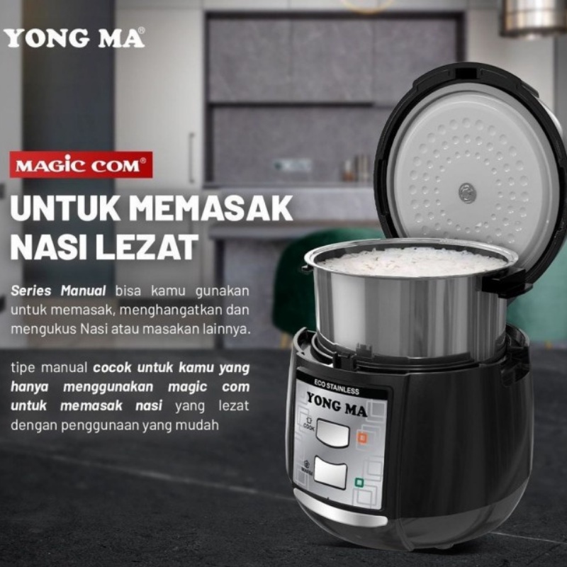 Yong Ma SMC 4053 | Rice Cooker Penanak Nasi Magic Com Magikom Magiccom Mejikom Megic Yongma SMC-4053 Stainless Garansi Resmi