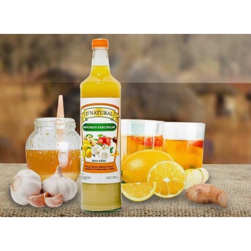 

D'natural terbuat dari ramuan alami seperti bawang putih, jahe, lemon, cuka apel dan madu.