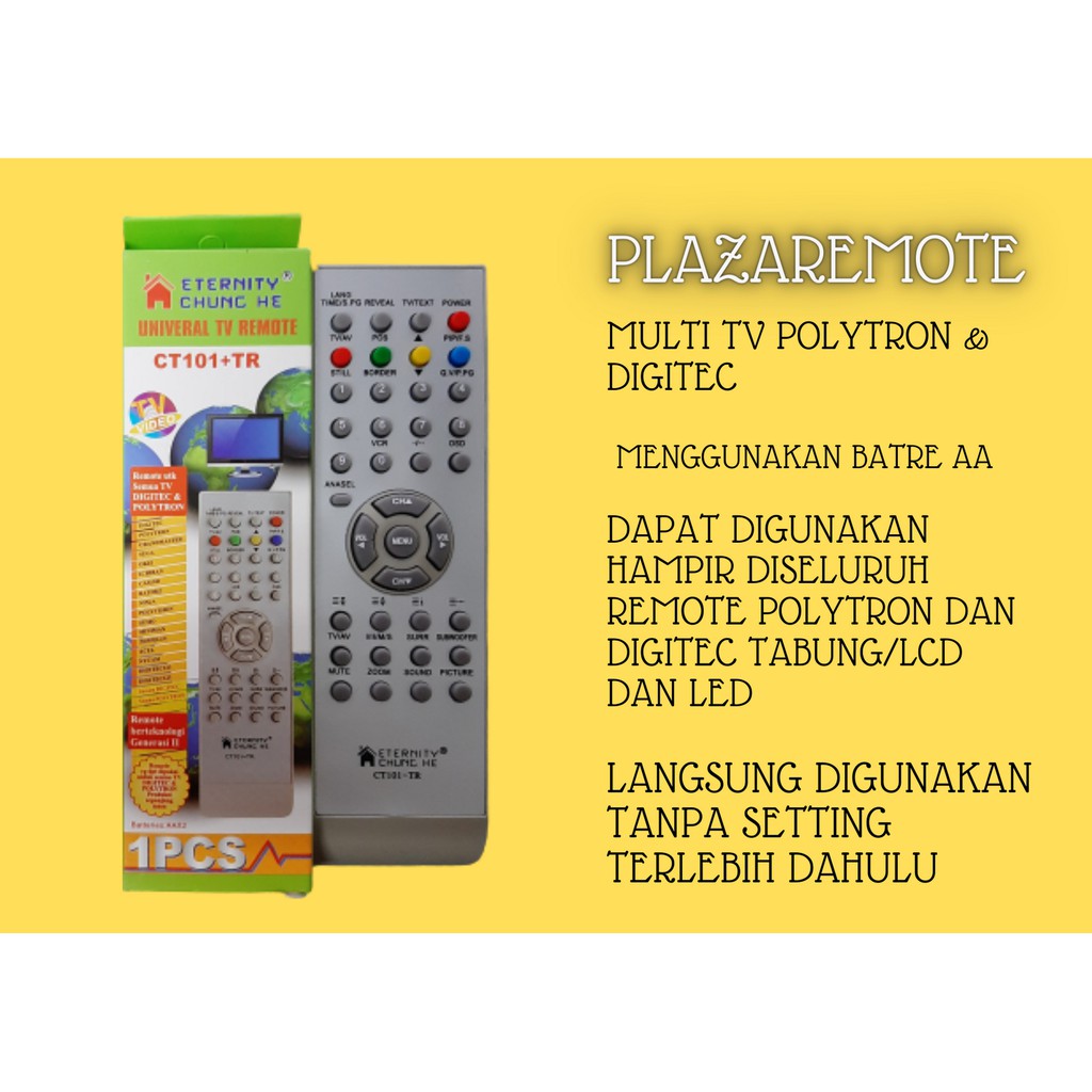 Remote POLYTRON DIGITEC TV MULTI LCD LED TABUNG 101TR