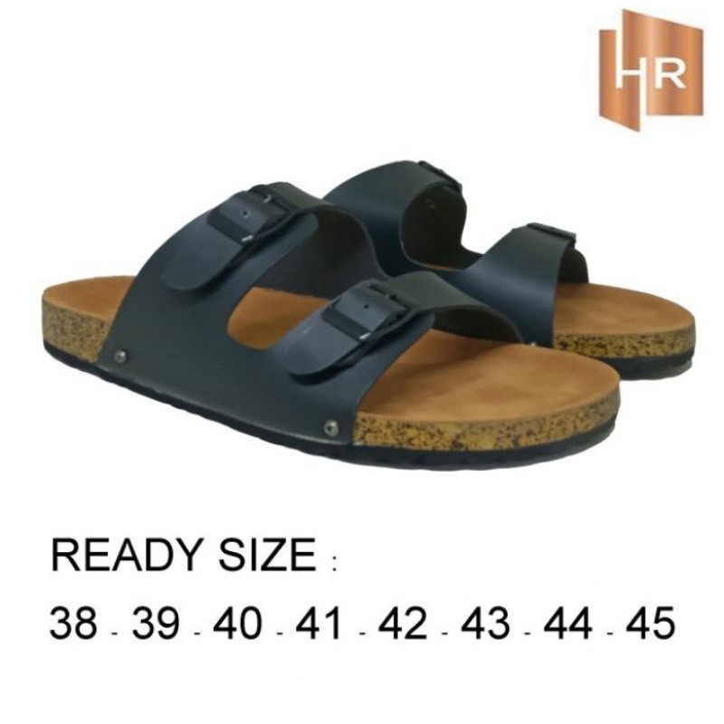 Sandal Slide Birkens Pria / Sandal pria Ukuran Besar / Kokop Jumbo SiZE 38-45 Hitam.44