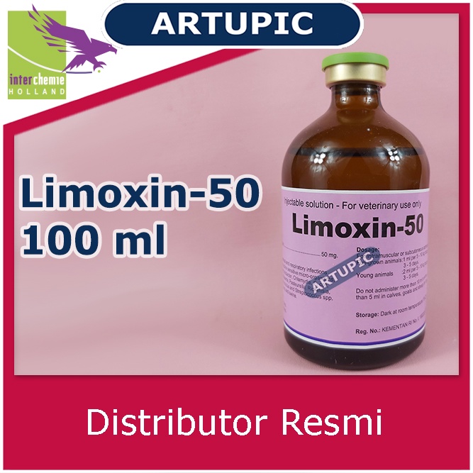 Limoxin-50 100 ml Antibiotik Spektrum Luas Hewan Ternak Oxytetracycline Sapi Kambing Babi Anjing Kucing Ayam Domba