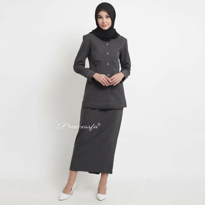 Baju kerja kantor / seragam kantor Rok SPAN warna ABU TUA