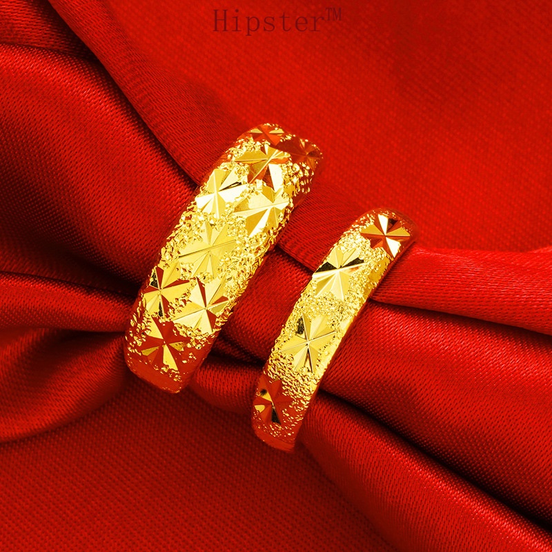 New Ethnic Style Embossed Starry Couple Adjustable Romantic Ring