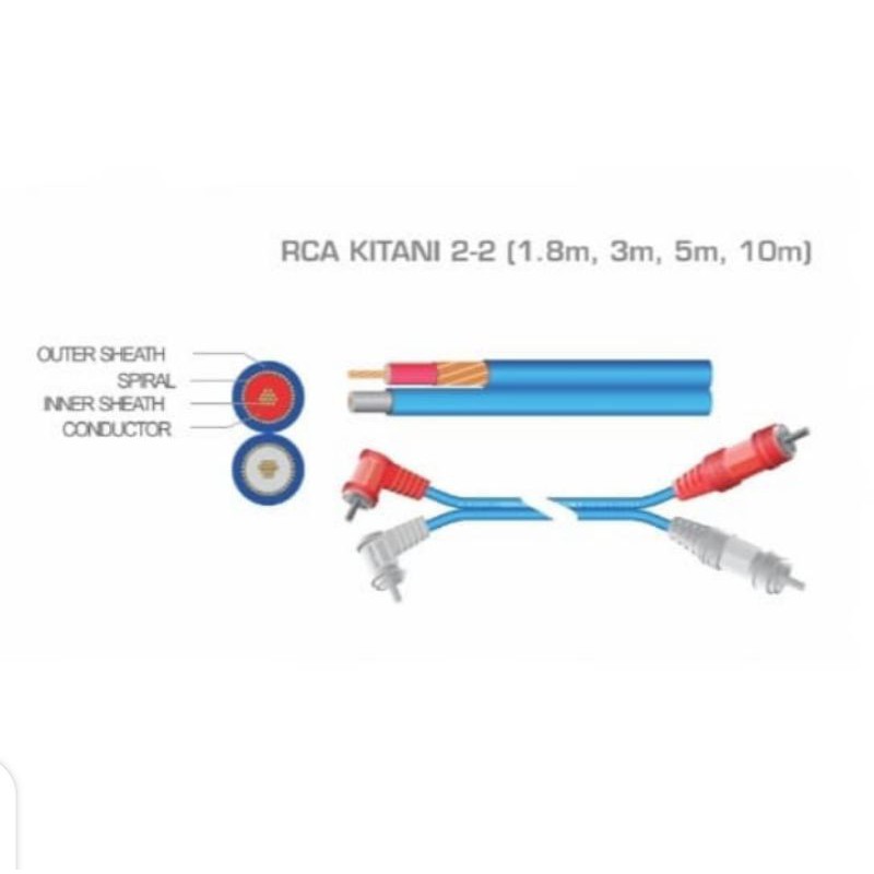 Kabel RCA Audio ( 2 to 2 ) Kitani 1,8 Meter