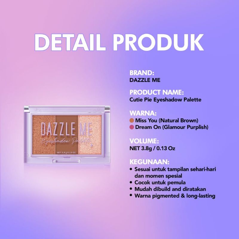 Dazzle Me Cutie Pie Eyeshadow | Long Lasting High Pigmented Eyeshadow Palette