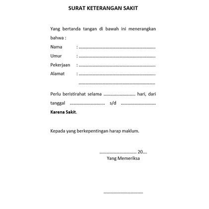 (E-ORW ✓>) Blangko Buku Surat Keterangan Sakit 1 Ply||top produk