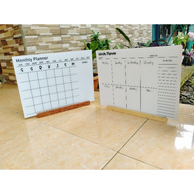 

Acrylic Planner A3 A4 Monthly Weekly Korean aesthetic cute / Papan Planner / Papan Pengingat