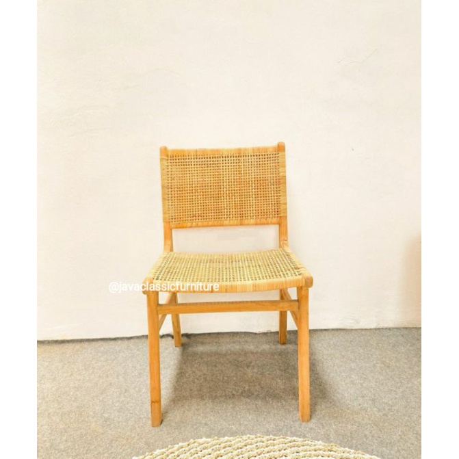 KURSI MAKAN ROTAN MURAH / KURSI TERAS SANTAI KAYU JATI TPK GRADE A VINTAGE RETRO FINISHING BLEACHING