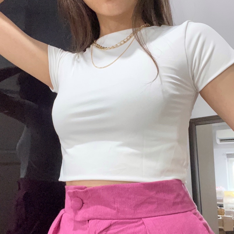 Basic Crop Tee / Crop Top Tee / Tank Top Korea / Kamisol tanktop / Camisole Tanktop / Atasan Korea / Atasan Crop / Crop Tee 2 Layer Jersey Double Layer / Crop Top / Tengtop Korea / Tangtop Korea