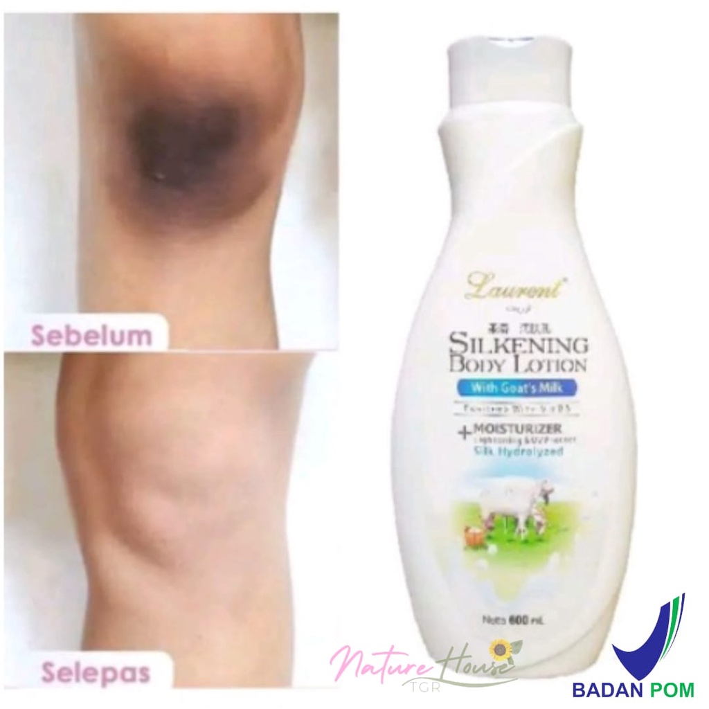 SILKENING  BODY LOTION 200ML / LAURENT SILKENING BODYLOTION /BODY LOTION PEMUTIH TUBUH /BODY LOTION SUSU KAMBING