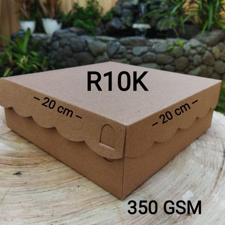 

NEW P9922 Dus Coklat R10K Kraft 20x20 cm / Kotak Nasi R10K / Box Nasi Coklat ボ