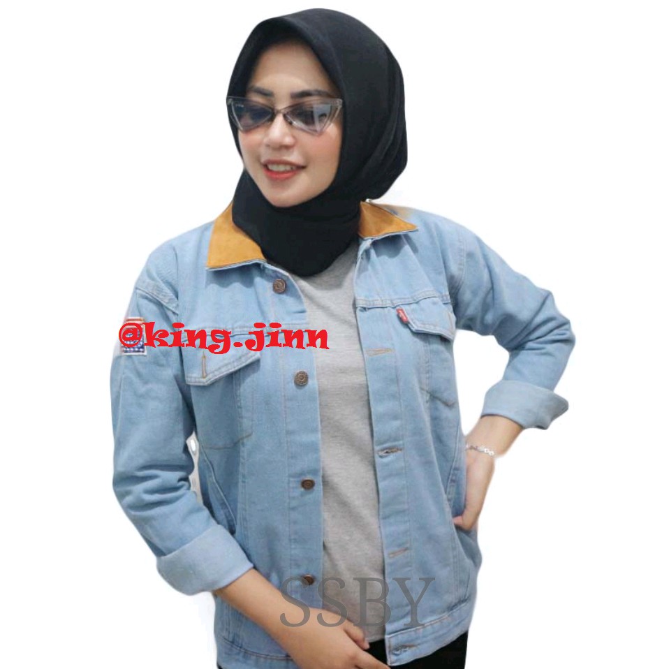 Jaket Jeans Denim Premium Wanita All Size - Jumbo Oversize - Dilan