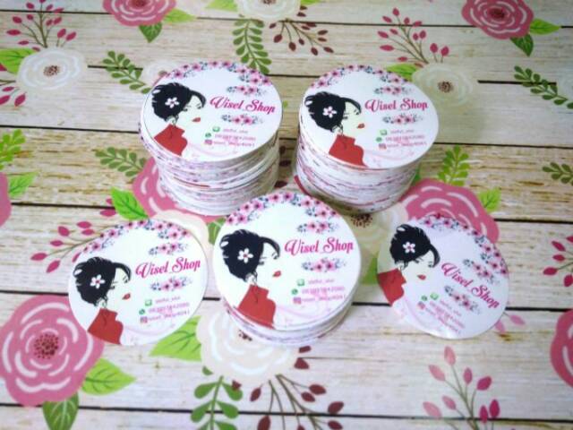 stiker label kemasan makanan / produk skincare murah bahan chromo