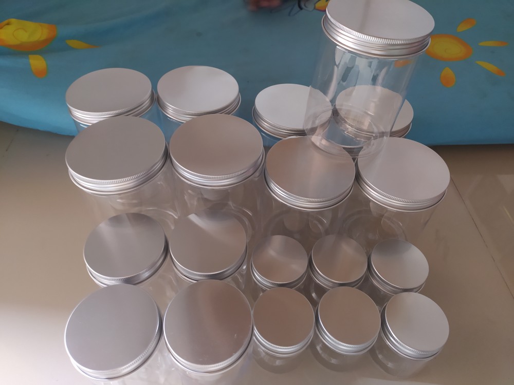 Pet Plastic Jar Bottle Honey Jar Transparent Food Jar Biscuit Jar Packing Sealing Jar Tea Pot(silver Cover Free Gasket)
