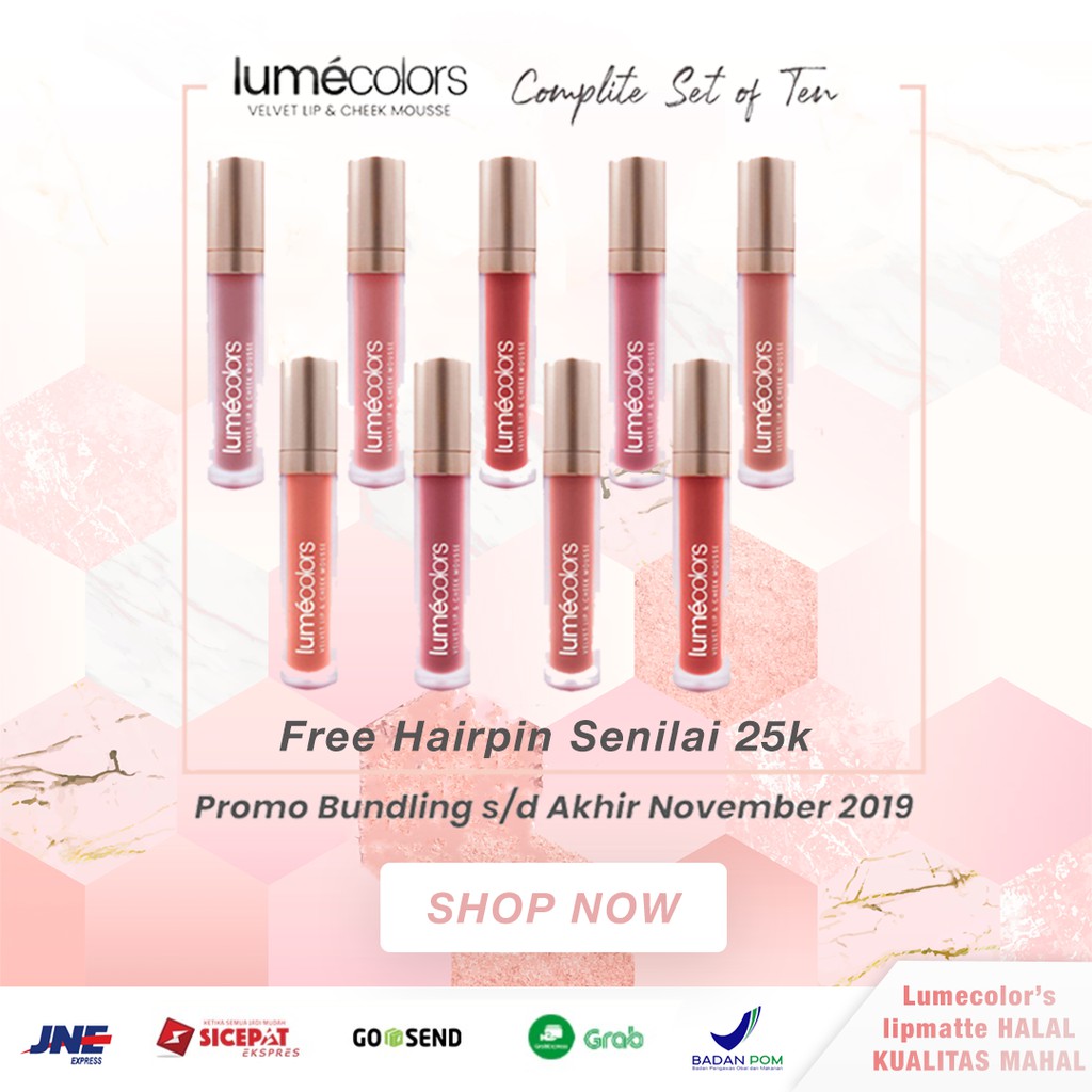 LUMECOLORS LIPSTIK 3 in 1 Multifungsi: EYESHADOW, BLUSH ON & LIPSTICK - 100% HALAL MUI resmi BPOM