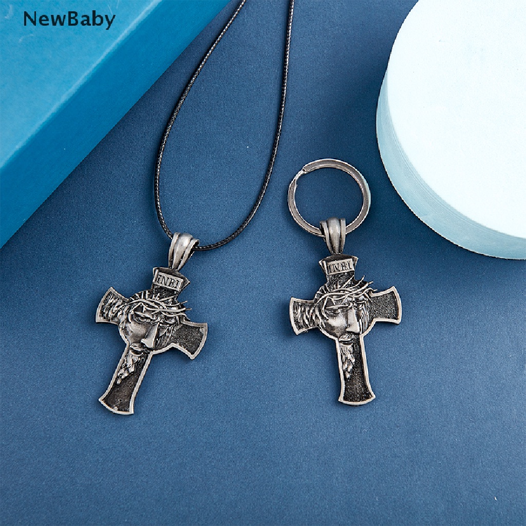 Kalung Liontin Salib Yesus Gaya Retro Untuk Pria Dan Wanita