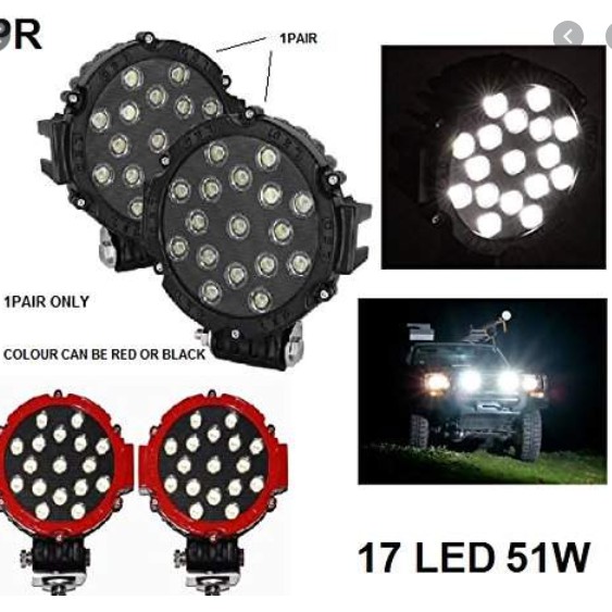 Lampu Tembak JEEP SOROT 17 LED mata 51 WATT OFFROAD WORK LAMP BULAT