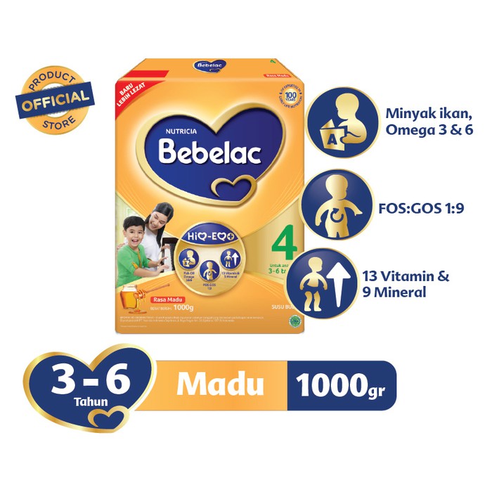 

Susu Bubuk Bebelac 4 Madu Box 1kg - Natasha Susu