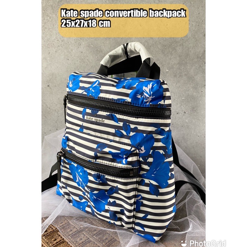 ransel wanita kate spade original authentic hibiscus stripe backpack crossbody