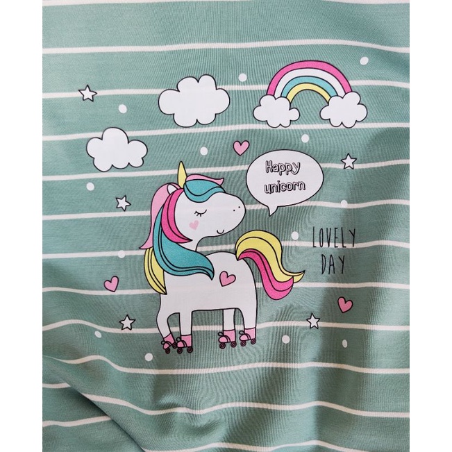 Salur kaos pendek unicorn 2th-12th