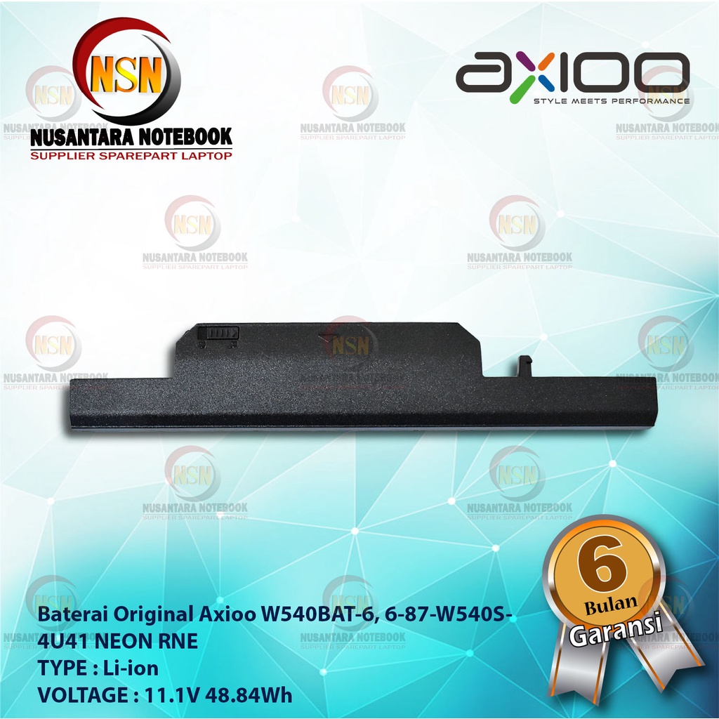 Baterai Laptop Original Axioo W540BAT-6, 6-87-W540S-4U41 NEON RNE