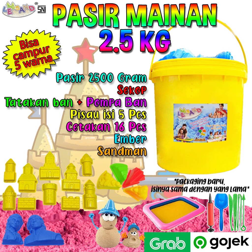 Pasir Mainan Anak Super Lengkap 2.5Kg Pasir Le Sand Mainan Anak Doky