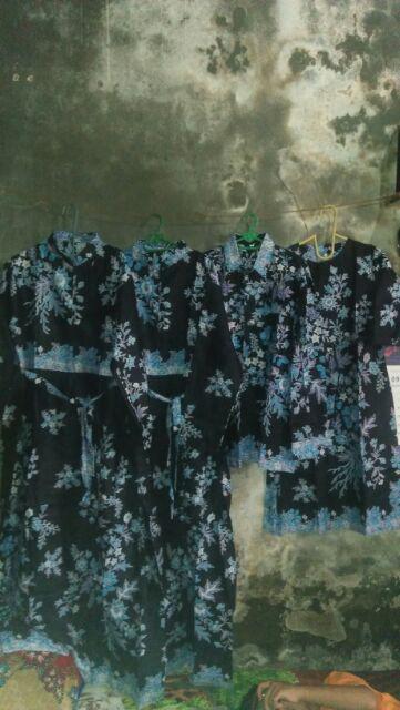 Batik Couple Keluarga Sania Ruffle Ori Ndoro Jowi Dnt Cibulan Biru