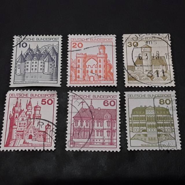 

Perangko jerman set 6 pcs seri bangunan D