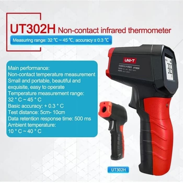 Thermometer Infrared Non Kontak UNIT-T UT302H Infrared Digital