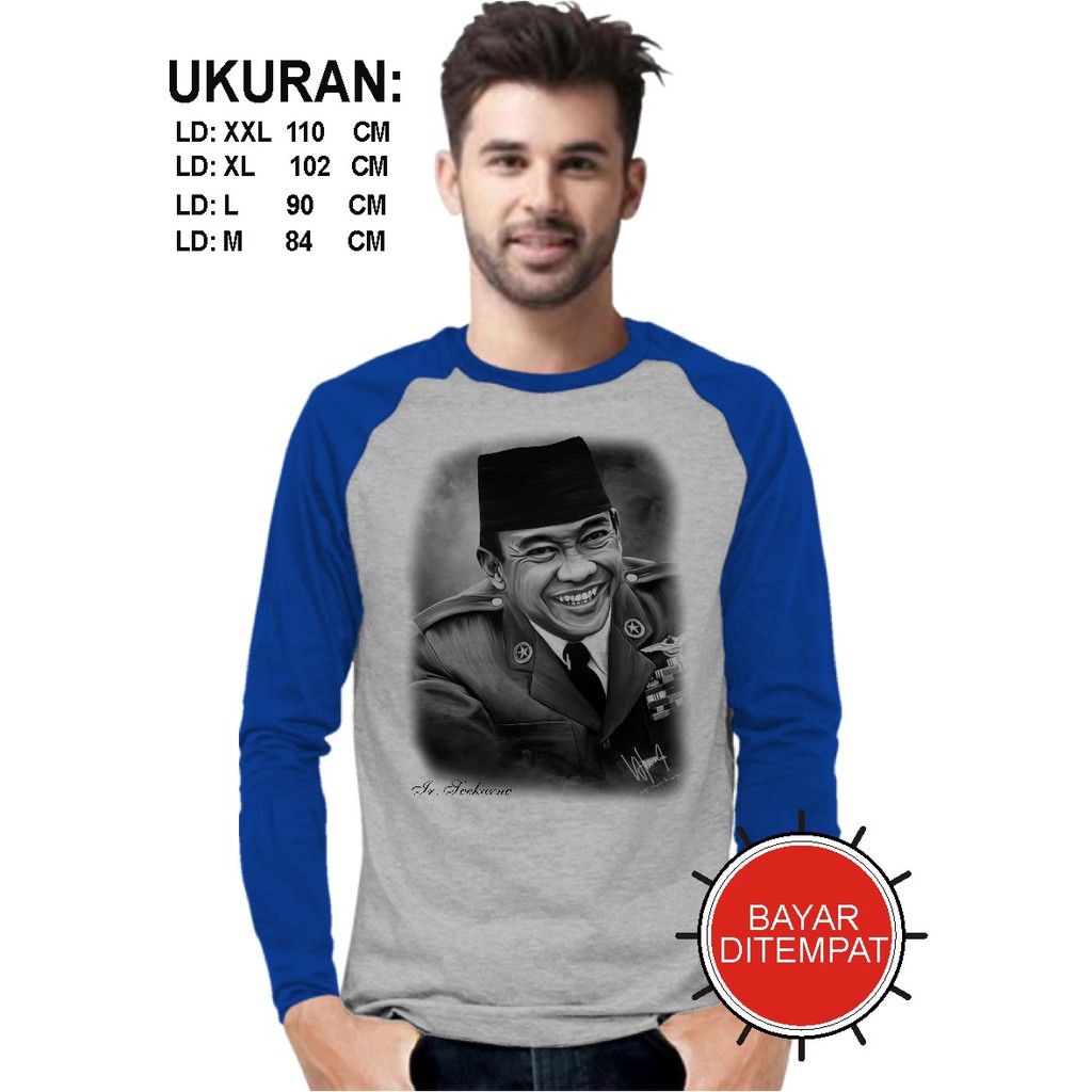 KAOS REGLAN LENGAN PANJANG/IR.SOEKARNO/KAOS DISTRO/KAOS KIMONO/KAOS FASHION/KAOS TREN MASA KINI