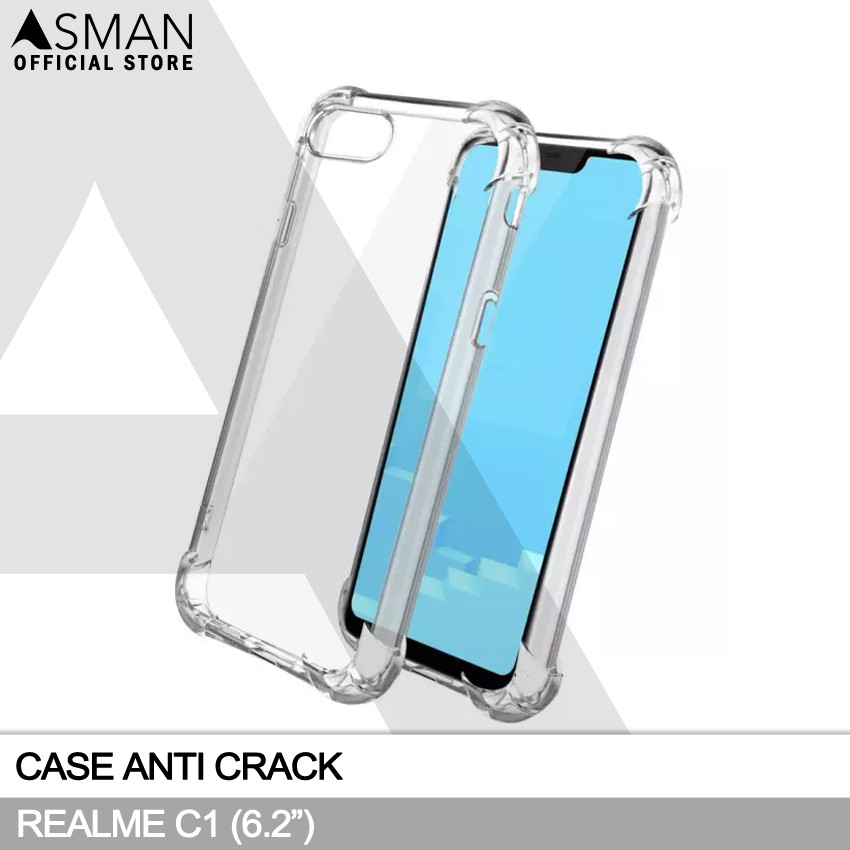 Anti Crack Realme C1 (6.2&quot;) | Softcase Anti Bentur - Clear