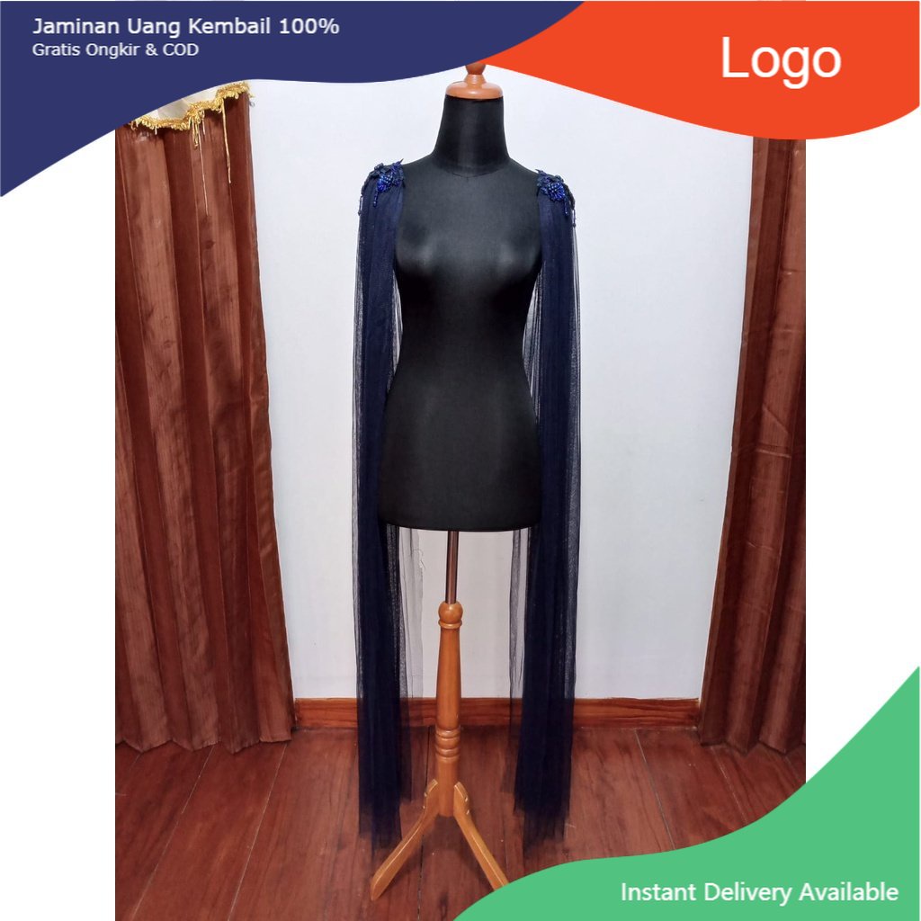 Sayap Pundak Kebaya Pengantin NAVY / Sayap Bahu / Slayer Pundak / Slayer Bahu