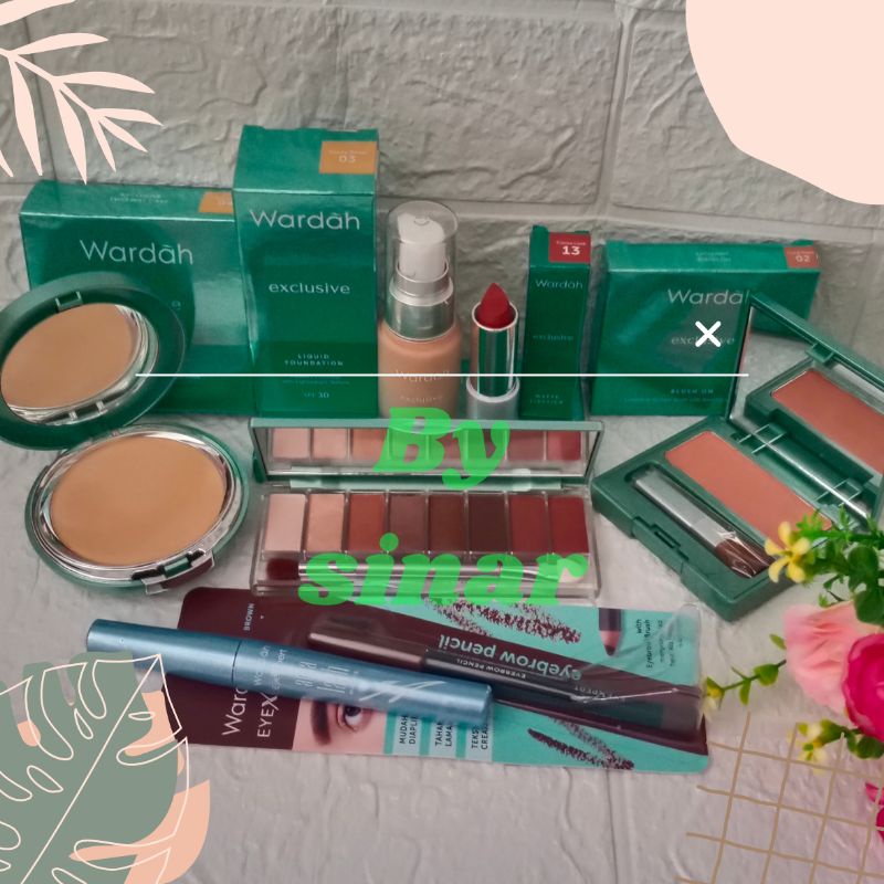 wardah ecxlusive paket makeup lengkap/paket eyeshadow ecxlusive palet