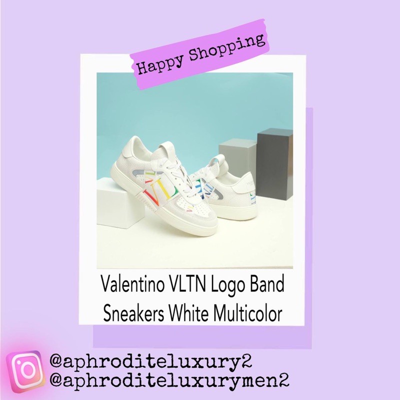 Valentino VLTN Logo Band Sneakers  White Multicolor