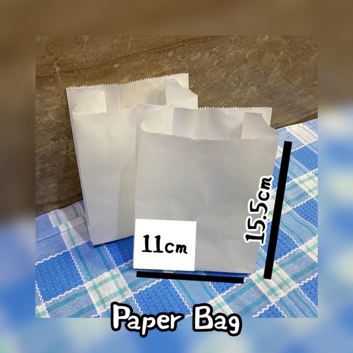 

SALE Paper Bag (Size S) / Kantong Kertas Makanan, Gorengan, Cemilan - Putih, 50pcs