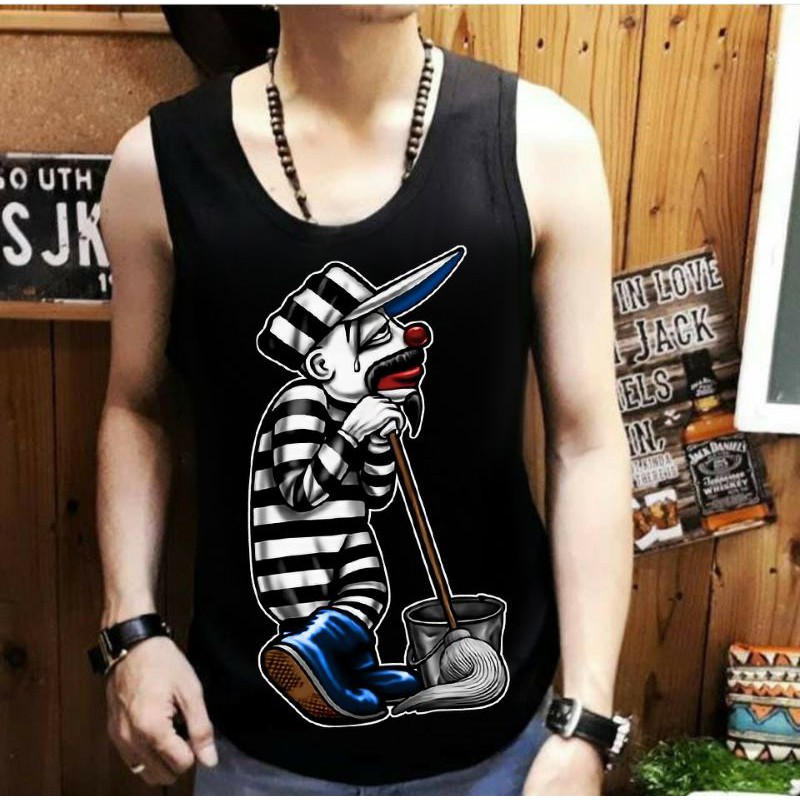 Singlet Pria Tanpa Lengan / Gambar Kartoon / UK M-L-XL-XXL / Shalch Trendy